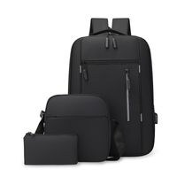 Business Solid Color Square Zipper Functional Backpack sku image 13