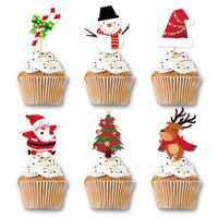 Christmas Christmas Tree Snowman Paper Party Cake Decorating Supplies main image 1