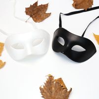 Halloween Solid Color Plastic Masquerade Party Mask main image 1