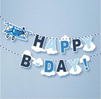 Birthday Airplane Paper Party Flag Cake Decorating Supplies main image 1