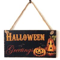 Wooden Crafts Halloween Carnival Night Pumpkin Witch Decoration Pendant sku image 1