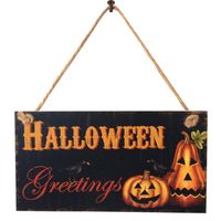 Wooden Crafts Halloween Carnival Night Pumpkin Witch Decoration Pendant main image 4