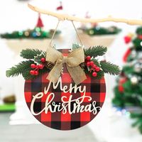 Creative Holiday Party Christmas Wooden Craft Bow Decoration Pendant main image 2