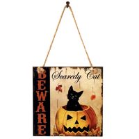 Wooden Crafts Halloween Carnival Night Pumpkin Witch Decoration Pendant main image 2