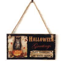 Wooden Crafts Halloween Carnival Night Pumpkin Witch Decoration Pendant sku image 3