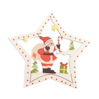 En Bois De Noël Creative Cartoon Santa Claus Bonhomme De Neige Décoration Pendentif sku image 4