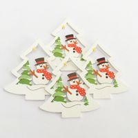 Wooden Christmas Creative Cartoon Santa Claus Snowman Decoration Pendant main image 3