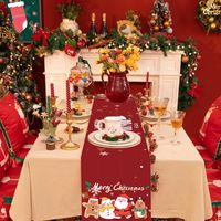 Christmas Fashion Santa Claus Polyester Tablecloth sku image 3