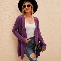 Women's Sweater Long Sleeve Sweaters & Cardigans Hollow Out Fashion Solid Color main image 1