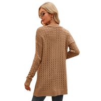 Women's Sweater Long Sleeve Sweaters & Cardigans Hollow Out Fashion Solid Color main image 5