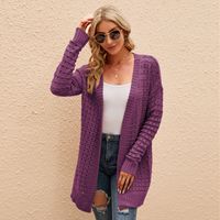 Women's Sweater Long Sleeve Sweaters & Cardigans Hollow Out Fashion Solid Color main image 2