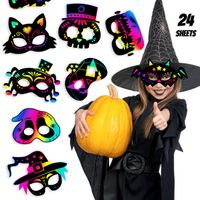 Halloween Geometric Skull Paper Masquerade Party Mask main image 1