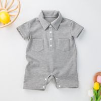 British Style Solid Color Baby Rompers main image 1