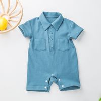 British Style Solid Color Baby Rompers main image 4