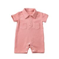 British Style Solid Color Baby Rompers main image 2