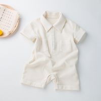 British Style Solid Color Baby Rompers sku image 7