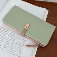 Women's All Seasons Pu Leather Solid Color Fashion Square Zipper Long Wallet sku image 2