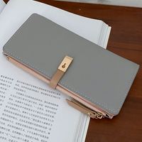 Women's All Seasons Pu Leather Solid Color Fashion Square Zipper Long Wallet sku image 5