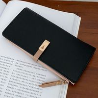 Women's All Seasons Pu Leather Solid Color Fashion Square Zipper Long Wallet sku image 1