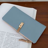 Women's All Seasons Pu Leather Solid Color Fashion Square Zipper Long Wallet sku image 4