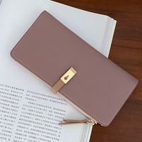 Women's All Seasons Pu Leather Solid Color Fashion Square Zipper Long Wallet sku image 3