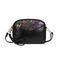 Women's Mini Pu Leather Flower Fashion Embroidery Round Zipper Crossbody Bag main image 3