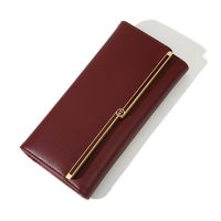 Women's Pu Leather Solid Color Fashion Square Flip Cover Long Wallet main image 4
