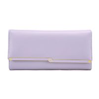 Women's Pu Leather Solid Color Fashion Square Flip Cover Long Wallet sku image 4