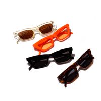 New Fashion Colorful Square Sunglasses Orange Jelly Sunglasses Retro Leopard Sunglasses sku image 2