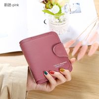 Women's Spring&summer Pu Leather Solid Color Vintage Style Square Zipper Buckle Small Wallet sku image 4