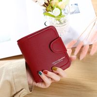 Women's Spring&summer Pu Leather Solid Color Vintage Style Square Zipper Buckle Small Wallet main image 5