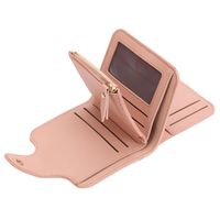 Women's Spring&summer Pu Leather Solid Color Vintage Style Square Zipper Buckle Small Wallet main image 3