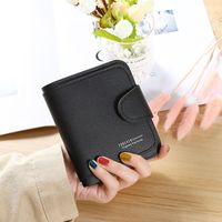 Women's Spring&summer Pu Leather Solid Color Vintage Style Square Zipper Buckle Small Wallet sku image 2