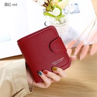 Women's Spring&summer Pu Leather Solid Color Vintage Style Square Zipper Buckle Small Wallet sku image 6