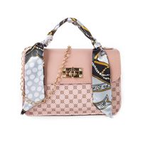 Women's Small Pu Leather Geometric Fashion Ribbon Square Lock Clasp Crossbody Bag main image 3