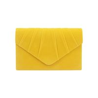 Yellow Red Light Grey Plush Solid Color Square Clutch Evening Bag main image 5