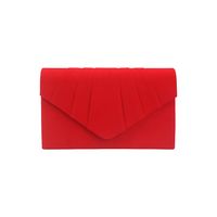 Yellow Red Light Grey Plush Solid Color Square Clutch Evening Bag main image 3