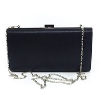 Black Gold Silver Pu Leather Rhinestone Solid Color Square Clutch Evening Bag main image 5