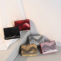 Red Black Pink Silk Geometric Sequins Square Clutch Evening Bag main image 1