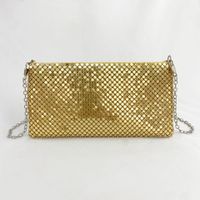 Gold Silver Metal Geometric Solid Color Square Evening Bags main image 6