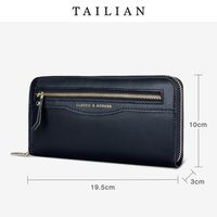Women's Spring&summer Pu Leather Solid Color Fashion Square Zipper Long Wallet main image 5