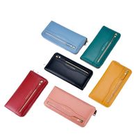 Women's Spring&summer Pu Leather Solid Color Fashion Square Zipper Long Wallet main image 1