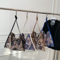 Women's Large All Seasons Canvas Geometric Streetwear Square Zipper Tote Bag main image 6