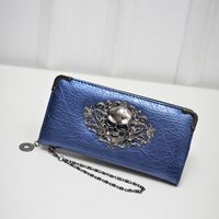 Unisex Small All Seasons Pu Leather Solid Color Punk Square Zipper Clutch Bag sku image 1