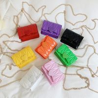 Kid's Small Silica Gel Solid Color Fashion Square Magnetic Buckle Crossbody Bag main image 6