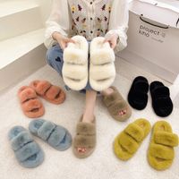 Women's Casual Solid Color Round Toe Plush Slippers main image 6