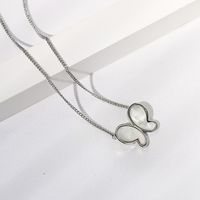 Simple Style Butterfly Alloy Gold Plated Shell Pendant Necklace 1 Piece main image 3