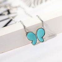 Simple Style Butterfly Alloy Gold Plated Shell Pendant Necklace 1 Piece sku image 4