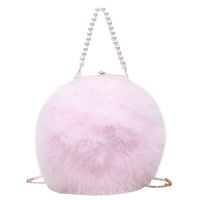 Femmes Moyen Automne Hiver Peluche Couleur Unie Mode Perles Rond Ouvert Cercle Sac sku image 3