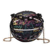 Women's Small All Seasons Pu Leather Letter Streetwear Chain Round Zipper Circle Bag main image 2